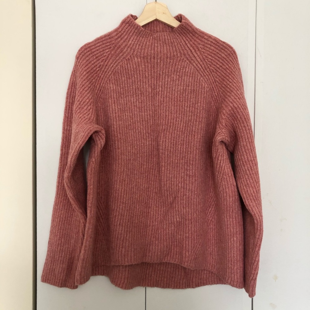 Madewell Mockneck Coral Sweater XL NWOT